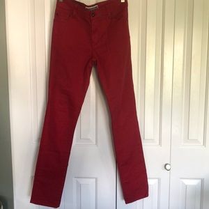 Men’s red super skinny jeans